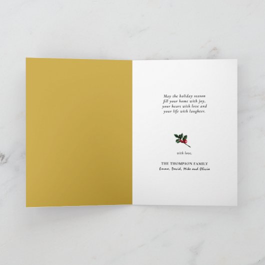 Elegant Gold Script Arctic Winter Minimalist Feestdagen Kaart (Binnen)