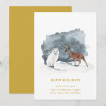 Elegant Gold Script Arctic Winter Minimalist