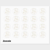 Elegant Gold Script Baby Sprinkle Shower Favoriet Ronde Sticker (Vel)