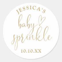 Elegant Gold Script Baby Sprinkle Shower Favoriet
