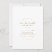 Elegant Gold Script Bachelorette Weekend Kaart (Voorkant)