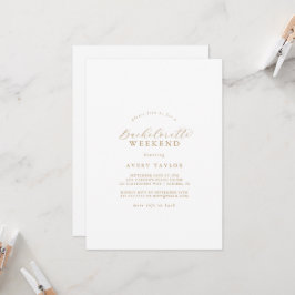 Elegant Gold Script Bachelorette Weekend Kaart