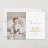 Elegant Gold Script Baptism Flat Thank You Card Bedankkaart (Voorkant)