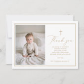Elegant Gold Script Baptism Flat Thank You Card Bedankkaart (Voorkant)