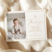 Elegant Gold Script Baptism Flat Thank You Card Bedankkaart