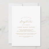 Elegant Gold Script Baptism Invitation Kaart (Voorkant)
