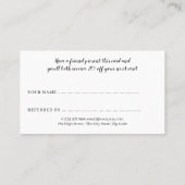 Elegant Gold Script Black en White Striped Aanbevelingskaartje (Achterkant)