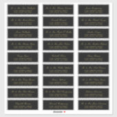 Elegant Gold Script Black Guest Adresetiketten Sticker (Vel)