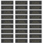 Elegant Gold Script Black Guest Adresetiketten Sticker (Voorkant)