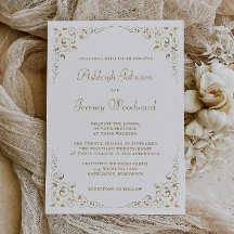 Elegant Gold Script Botanical Lijst Wedding