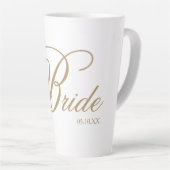 Elegant Gold Script Bride Latte Mok (Rechterhoek)