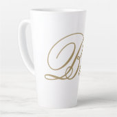 Elegant Gold Script Bride Latte Mok (Linkerhoek)