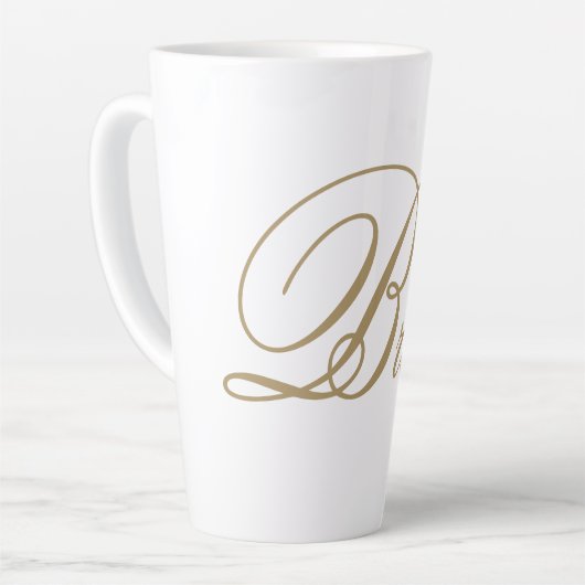 Elegant Gold Script Bride Latte Mok (Linkerhoek)
