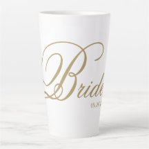Elegant Gold Script Bride Latte Mok