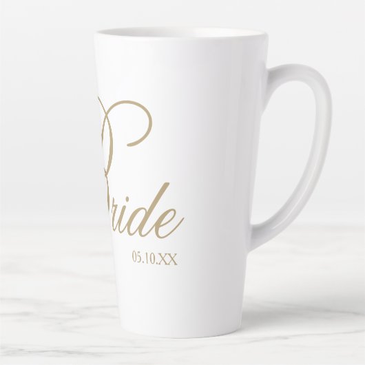 Elegant Gold Script Bride Latte Mok (Rechts)