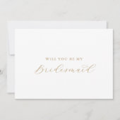 Elegant Gold Script Bridesmaid-voorstel Kaart (Voorkant)