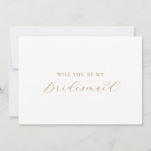 Elegant Gold Script Bridesmaid-voorstel Kaart