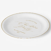 Elegant Gold Script Christmas Party Papieren Bordje (Gekanteld)