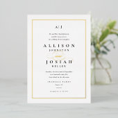 Elegant Gold Script Classic White Wedding Folie Uitnodiging (Staand Voorkant)
