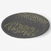 Elegant Gold Script & Confetti Glamoureus Kerstmis Papieren Bordje (Gekanteld)