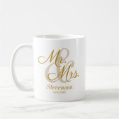 Elegant Gold Script Couple Wedding Gift Coffee Mok (Links)