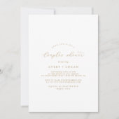 Elegant Gold Script Couples Shower Invitation Kaart (Voorkant)