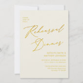 Elegant Gold Script Cream repetitie diner QR code Kaart (Voorkant)