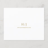 Elegant Gold Script Curved Text Wedding Invitation (Achterkant)