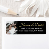 Elegant Gold Script Custom Photo Return-adres Etiket (Insitu)