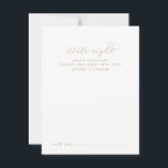 Elegant Gold Script Date Night Idea Advice Kaart<br><div class="desc">Deze elegante gouden de nachtkaartjes van de gouden manuscriptdatum zijn de perfecte activiteit voor een eenvoudige trouwontvangst of een vrijgezellenfeest. Het minimalistische goud- en witte design is uitgerust met fancy romantische typografie met moderne glazen stijl. in elke kleur. Houd het ontwerp minimaal en vaag, zoals het is, of pas het...</div>