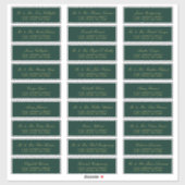 Elegant Gold Script Emerald Guest Adresetiketten Sticker (Vel)