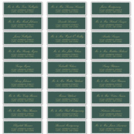 Elegant Gold Script Emerald Guest Adresetiketten Sticker