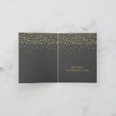 Elegant Gold Script en Confetti Black Kerstmis Feestdagen Kaart (Binnen)