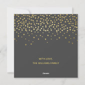 Elegant Gold Script en Confetti Black Kerstmis Feestdagenkaart (Achterkant)