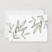 Elegant Gold Script en Sage Green Foliage Wedding RSVP Kaartje (Achterkant)