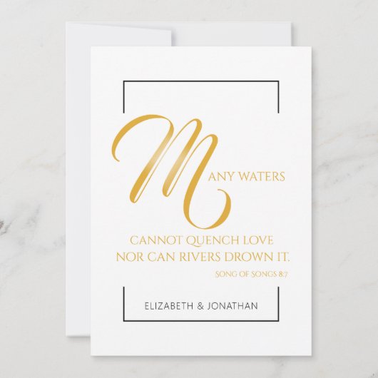 Elegant Gold Script en zwarte scripts Religieuze Kaart (Achterkant)