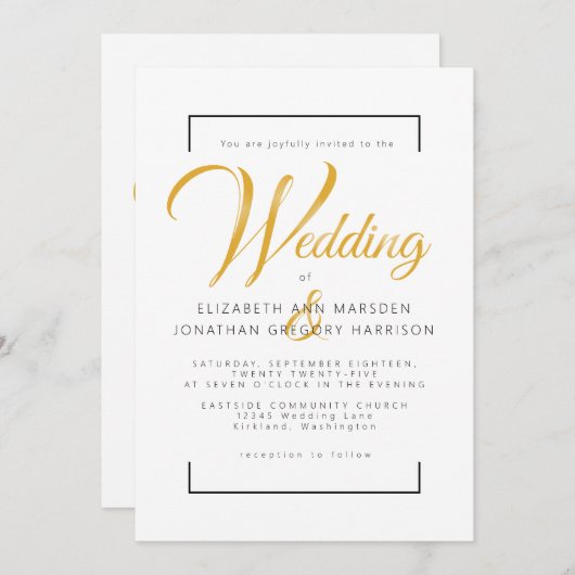 Elegant Gold Script en zwarte scripts Religieuze Kaart (Voorkant / Achterkant)