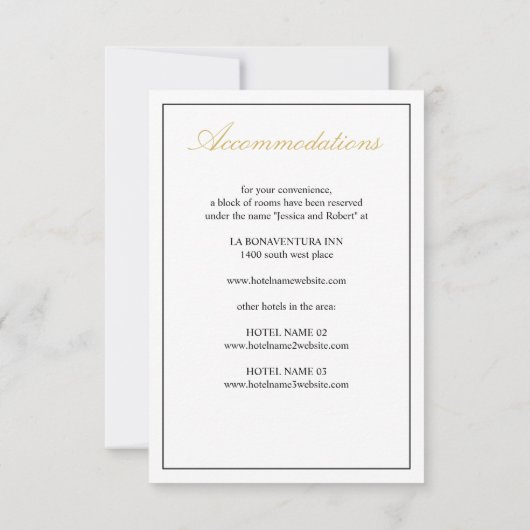 Elegant Gold Script Enclosure Kaart verticaal (Achterkant)