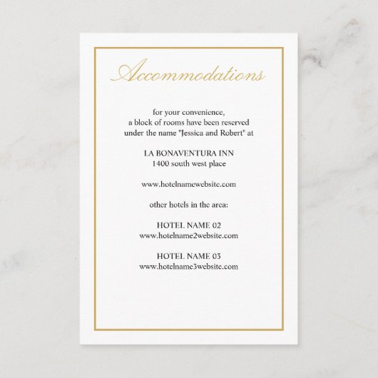 Elegant Gold Script Enclosure Kaart verticaal (Achterkant)