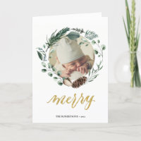Elegant Gold Script Eucalyptus Foliage Greenery