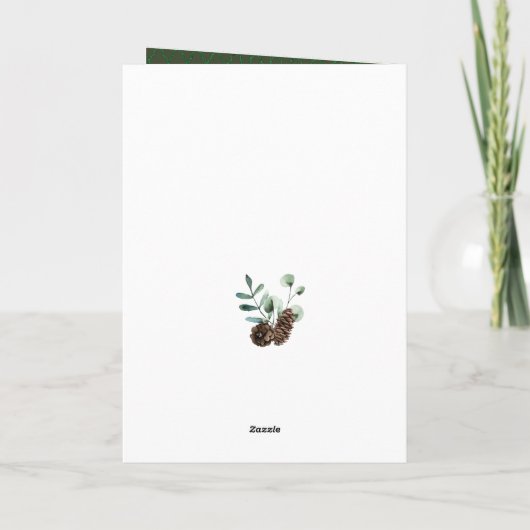 Elegant Gold Script Eucalyptus Foliage Greenery Feestdagen Kaart (Achterkant)