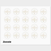 Elegant Gold Script Family Name Merry Christmas Ronde Sticker (Vel)