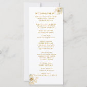 Elegant Gold Script Floral Wedding Program (Achterkant)