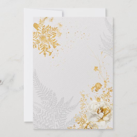 Elegant Gold Script Floral Wedding Save The Date (Achterkant)