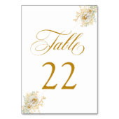 Elegant Gold Script Floral Wedding Table Kaart 22 (Achterkant)
