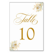 Elegant Gold Script Floral Wedding Table Number 10 Kaart (Achterkant)