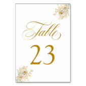Elegant Gold Script Floral Wedding Table Number 23 Kaart (Achterkant)