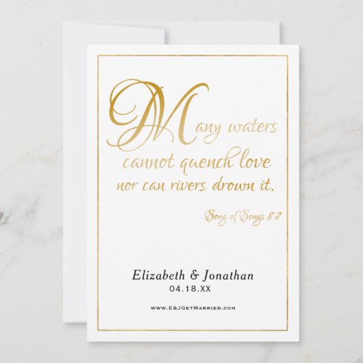 Elegant Gold Script Formele scripts Religieuze Kaart (Achterkant)