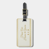 Elegant Gold Script "From Our Home to Yours" Holid Bagagelabel (Voorkant verticaal)