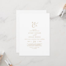 Elegant Gold Script Front & Back Monogram Weddensc